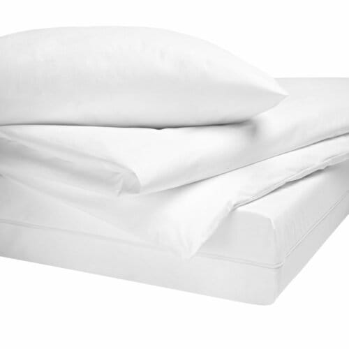 Bettbezüge für Kissen, Bettdecke und Matratze weiß, mit Reißverschluss